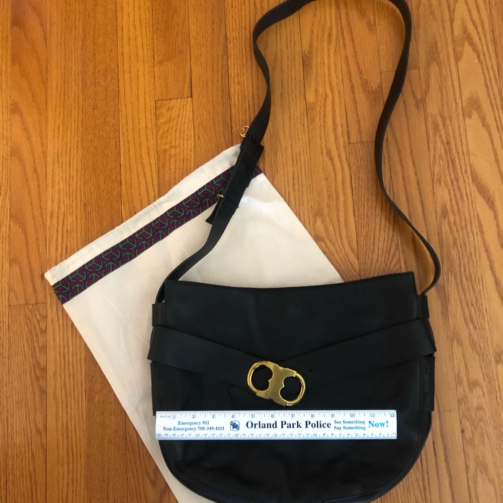 Tory Burch black Gemini link cross body handbag